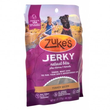 Zukes Jerkey Naturals Dog Treat - Tender Turkey Recipe - 6 oz