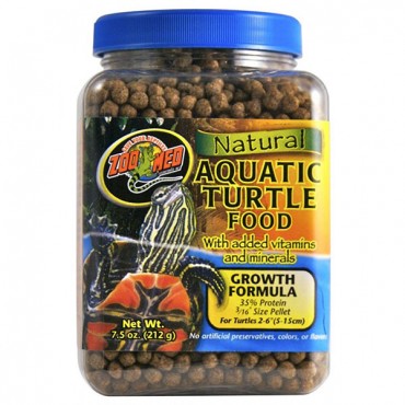Zoo Med Natural Aquatic Turtle Food - Growth Formula Pellets - 7.5 oz - 2 Pieces