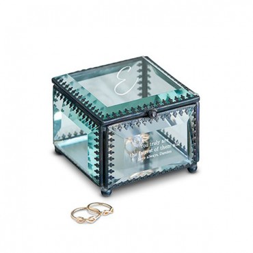 Vintage Inspired Glass Jewelry Box - Personalized