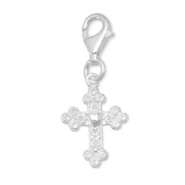 Filigree Cross Charm with Lobster Clasp