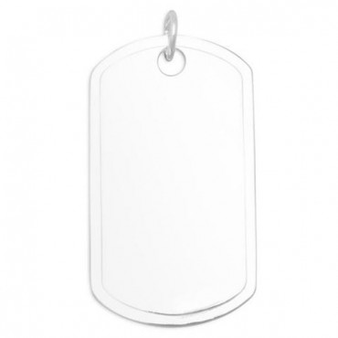  Sterling Silver Dog Tag Pendant