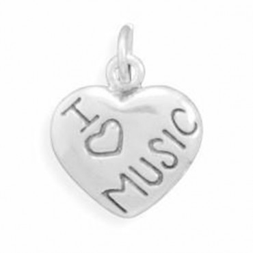 Oxidized - I Love Music - Heart Charm