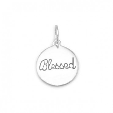Rhodium Plated - Blessed - Charm