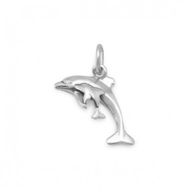 Dolphin with Calf Charm