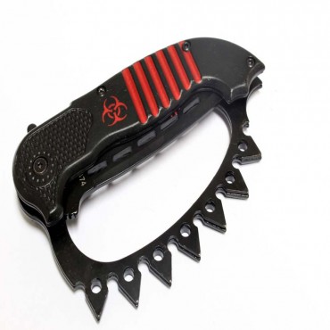 8.5 in. Zombie War Red & Black Spring Assisted Knife with Belt Clip
