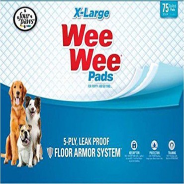 Four Paws X-Large Wee Wee Pads - 75 Pack - 28 in. Long x 30 in. Wide