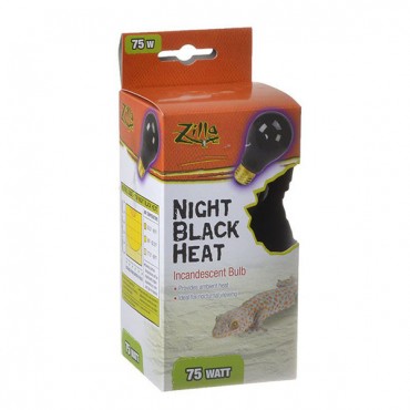 Zilla Night Time Black Light Incandescent Heat Bulb - 75 Watts - 4 Pieces