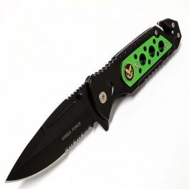 8 in. Armed Forces Green Spring Assisted Knife with Clip
