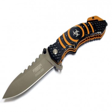 8 in. Defender Xtreme Spring Assisted Knife with Belt Clip - Orange