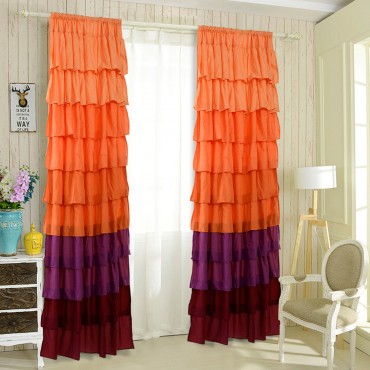 54 In. x 84 In. Ruffle Sheer Curtain Panels Drapes