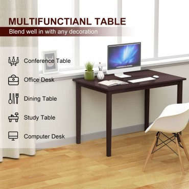Modern Rectangle Dining Table With Wooden Legs
