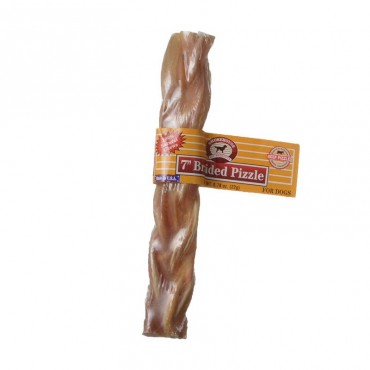 Smokehouse Treats Braided Pizzle Sticks Dog Chew - 7 Long 1 Pack