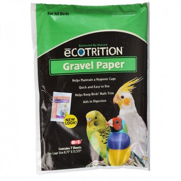 Ecotrition Gravel Paper for All Birds - 8-3/4 in. Long x 13-3/8 in. Wide - 5 Pieces