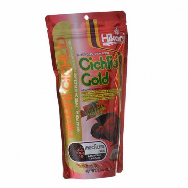 Hikari Cichlid Gold Color Enhancing Fish Food - Medium Pellet - 8.8 oz - 2 Pieces