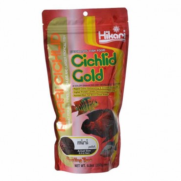 Hikari Cichlid Gold Color Enhancing Fish Food - Mini Pellet - 8.8 oz