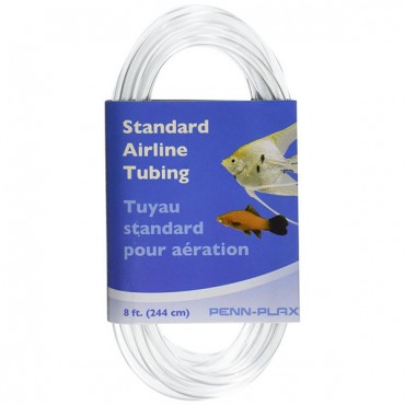 Penn Plax Standard Airline Tubing - 8 in. Long x 3/16 in. Diameter - 6 Pieces