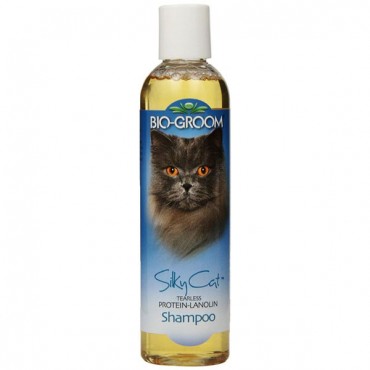 Bio Groom Silky Cat Tear less Protein & Lanolin Shampoo - 8 oz - 2 Pieces