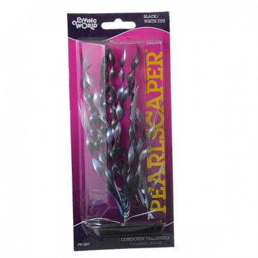 Marina Pearls caper Corkscrew Vallisneria Plant - Black with White Tips - 8 in. Tall - 4 Pieces