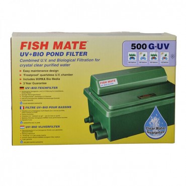 Fish Mate Gravity UV and Bio Pond Filter - 8 Watts - 250 GPH - 125 - 500 Gallons