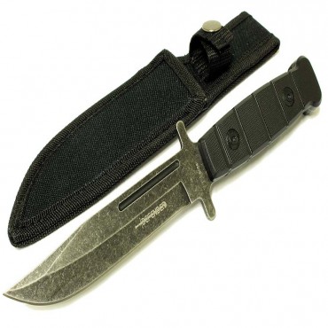 9 in. Defender Stainless Steel Hunting Knife with Stone Washed Blade