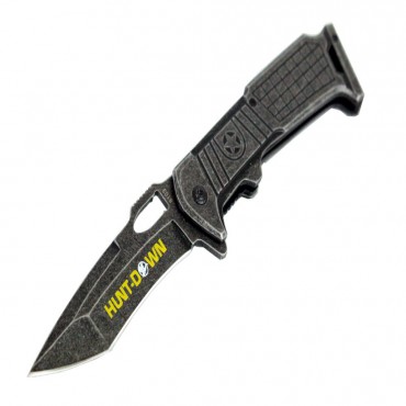 8.5 in. Hunt-Down Spring Assisted Stone Wash Blade with Clip