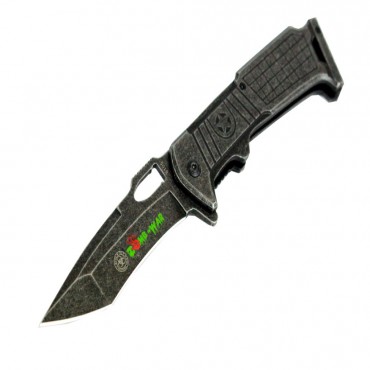 8.5 in. Zomb-War Spring Assisted Stone Wash Blade with Clip