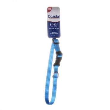 Tuff Collar Nylon Adjustable Collar - Blue Lagoon - 8 - 12 Long x 3 8 Wide