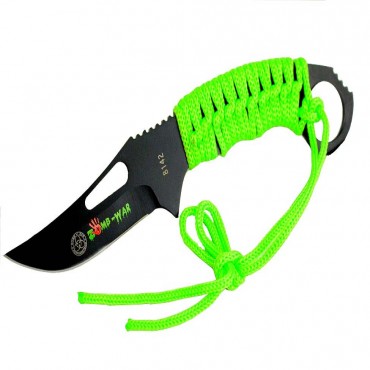 8.25 in. Zomb-War Hunting Knife Full Tang with Green Nylon Wrapped Handle