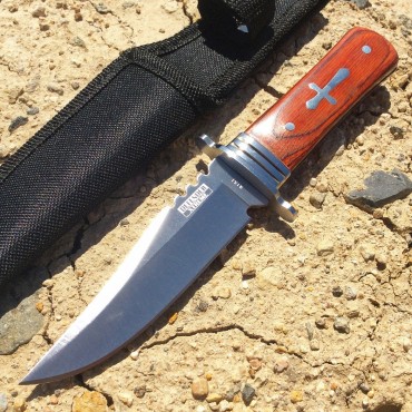7.5 in. Defender Xtreme Hunting Knife Full Tang Stainless Steel Blade with Wood Handle
