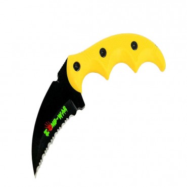 5.75 in. Zomb-War Yellow Boot Skinner Knife with Sheath