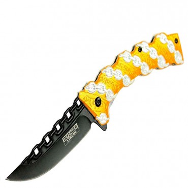 8 in. Defender Xtreme Yellow Chain Spring Assisted Knife