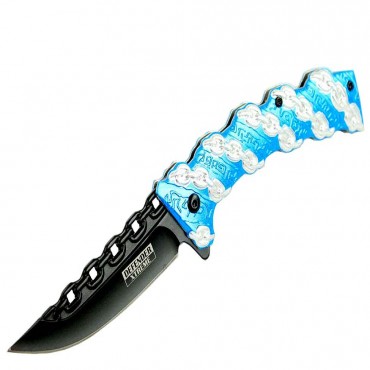 8 in. Defender Xtreme Blue Chain Spring Assisted Knife