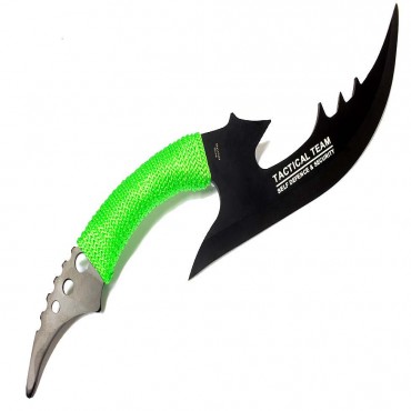 15.5 in. Full Tang Zomb-War Hunting Sword With Green Nylon Handle & Sheath