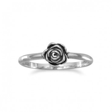Small Oxidized Rose Ring