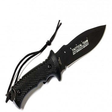9 in. Zombie-War Stainless Steel Hunting Knife with Black Handle