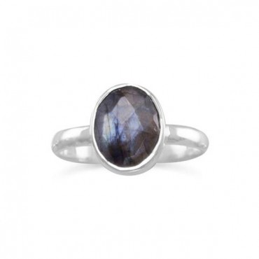  Faceted Labradorite Stackable Ring