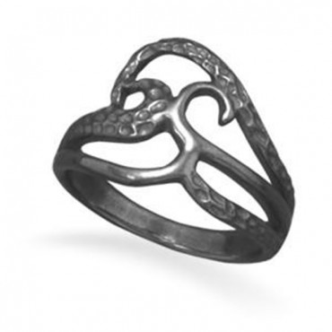 Black Rhodium Plated Open Design Ring