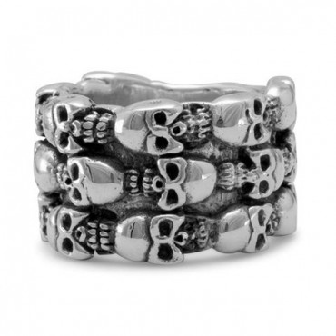 Oxidized Skull Design Ring