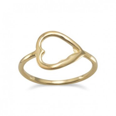Open Your Heart 14 Karat Gold Plated Sterling Silver Ring