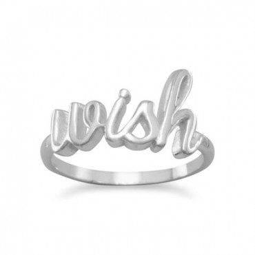 Polished Script wish Ring