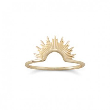 14 Karat Gold Plated Sunburst Ring