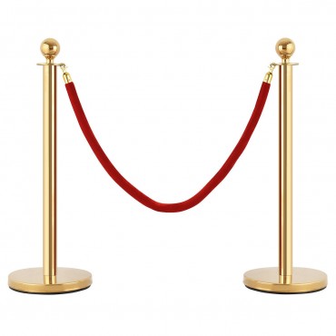 Red Crowd Control Rope With Velvet Rope