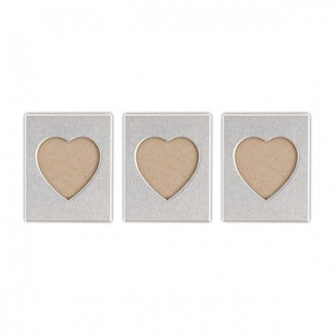 Mini Magnet Back Aluminum Heart Photo Frames - Pack of 3 - 4 Pieces