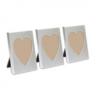 Small Silver Heart Photo Frame Favor - Pack of 4 - 2 Pieces