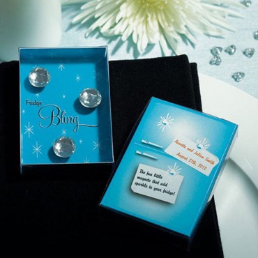 Fridge Bling Diamond Magnets In Gift Packaging Favor - 6 Pieces