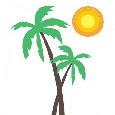 Palm Trees Banner Personalized Photo Backdrop