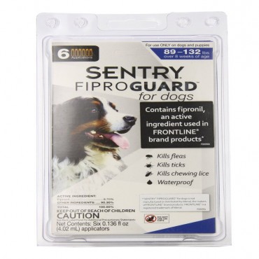 Sentry FiproGuard for Dogs - Dogs 89-132 lbs 6 Doses