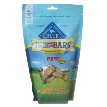 Blue Buffalo Blue Mini Bars Dog Biscuits for Puppies - Baked with Banana and Yogurt - 8 oz