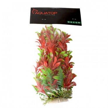 Aqua top Hygro Aquarium Plant - Red and Green - 9 in. High w/ Weighted Base - 2 Pieces