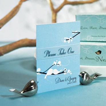 Love Bird Card Holders - Brushed Silver - Pack of 8